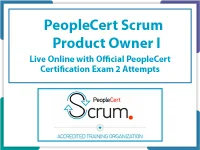 PeopleCert SCRUM Product owner I Liveonline