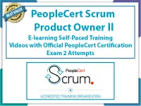 PeopleCert SCRUM Product owner II E-learning